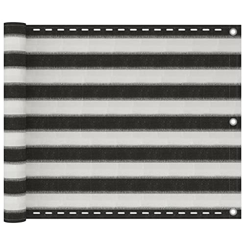 LLEZKBR Balkonsichtschutz HDPE 75x400 cm anthrazit und weiß von LLEZKBR