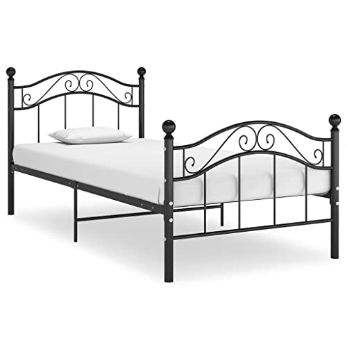 LLEZKBR Betten & Zubehör, Betten & Bettrahmen Bettgestell ohne Matratze schwarz Metall 90x200 cm von LLEZKBR