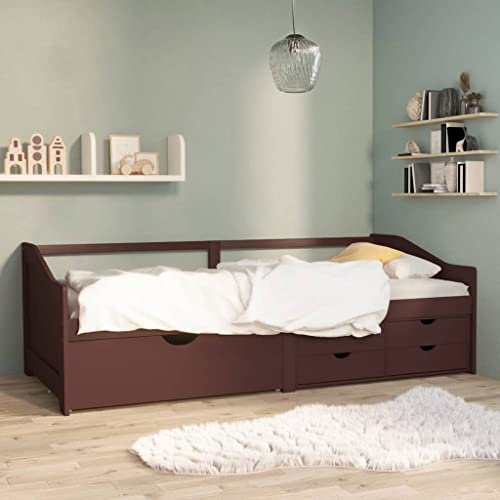 LLEZKBR Betten & Zubehör-Betten & Bettrahmen - 3-Sitzer Tagesbett ohne Matratze Dunkelbraun massives Kiefernholz 90x200cm LLEZKBR Betten & Zubehör-Betten & Bettrahmen - 3-Sitzer Tagesbett ohne Matratze Dunkelbraun massives Kiefernholz 90x200cm von LLEZKBR