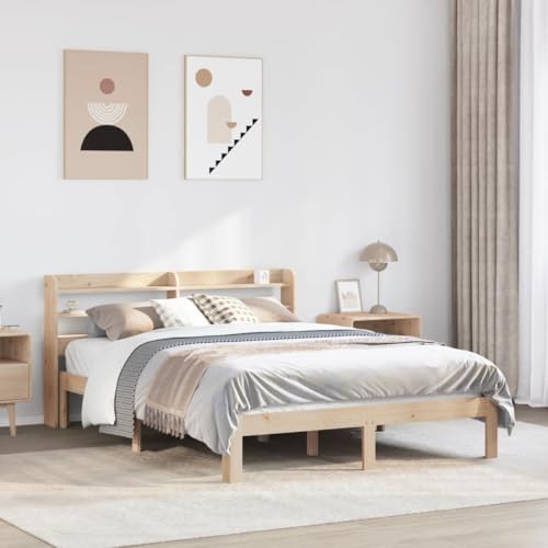 LLEZKBR Betten & Zubehör - Betten & Bettrahmen - Bettgestell mit Kopfteil ohne Matratze 135x190 cm Doppelbett von LLEZKBR