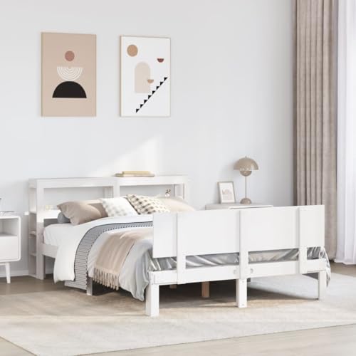LLEZKBR Betten & Zubehör - Betten & Bettrahmen - Bettgestell mit Kopfteil ohne Matratze Weiß 140x200 cm LLEZKBR Betten & Zubehör - Betten & Bettrahmen - Bettgestell mit Kopfteil ohne Matratze Weiß 140x200 cm von LLEZKBR