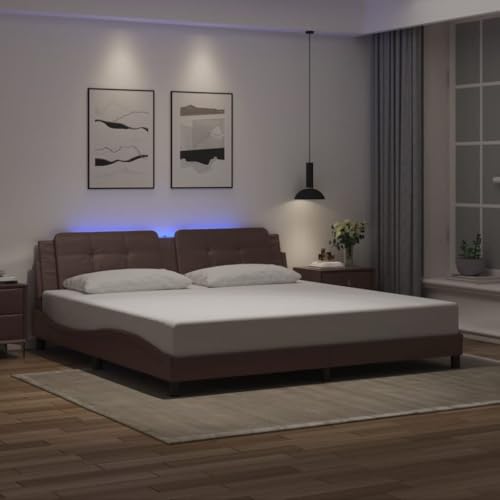 LLEZKBR Betten & Zubehör - Betten & Bettrahmen - Bettgestell mit LED ohne Matratze Braun 200x200 cm LLEZKBR Betten & Zubehör - Betten & Bettrahmen - Bettgestell mit LED ohne Matratze Braun 200x200 cm von LLEZKBR