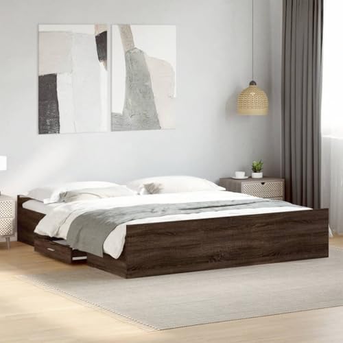 LLEZKBR Betten & Zubehör - Betten & Bettrahmen - Bettgestell mit Schubladen ohne Matratze Braun Eiche 200x200 cm LLEZKBR Betten & Zubehör - Betten & Bettrahmen - Bettgestell mit Schubladen ohne Matratze Braun Eiche 200x200 cm von LLEZKBR