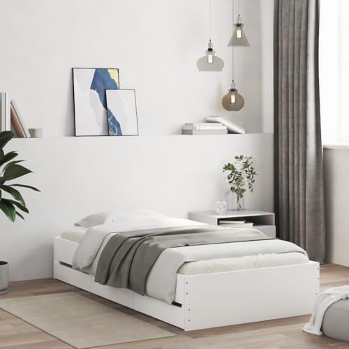 LLEZKBR Betten & Zubehör-Betten & Bettrahmen Bettgestell mit Schubladen ohne Matratze Weiß 90x190 cm Einzelbett LLEZKBR Betten & Zubehör-Betten & Bettrahmen Bettgestell mit Schubladen ohne Matratze Weiß 90x190 cm Einzelbett von LLEZKBR