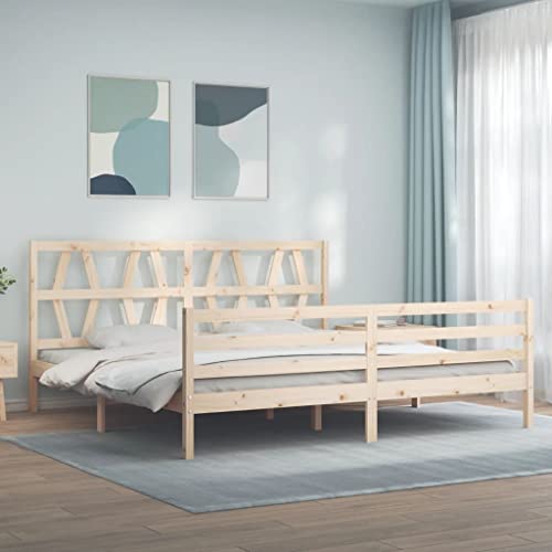 LLEZKBR Betten & Zubehör - Betten & Bettrahmen - Bettgestell ohne Matratze 200x200 cm Massivholz von LLEZKBR