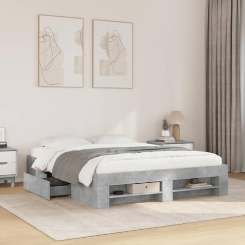 LLEZKBR Betten & Zubehör - Betten & Bettrahmen - Bettgestell ohne Matratze Betongrau 160x200cm Holzwerkstoff LLEZKBR Betten & Zubehör - Betten & Bettrahmen - Bettgestell ohne Matratze Betongrau 160x200cm Holzwerkstoff von LLEZKBR
