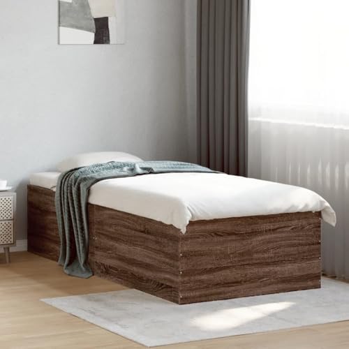 LLEZKBR Betten & Zubehör - Betten & Bettrahmen - Bettgestell ohne Matratze Braun Eiche 100x200 cm von LLEZKBR