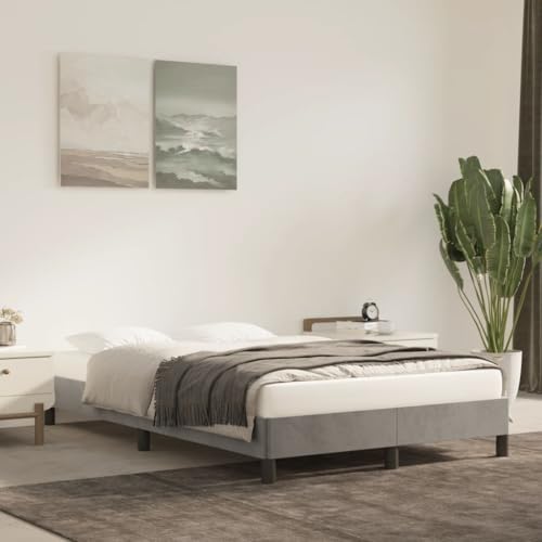 LLEZKBR Betten & Zubehör - Betten & Bettrahmen - Bettgestell ohne Matratze Hellgrau 120x190 cm Kleines Doppelbett Samt LLEZKBR Betten & Zubehör - Betten & Bettrahmen - Bettgestell ohne Matratze Hellgrau 120x190 cm Kleines Doppelbett Samt von LLEZKBR