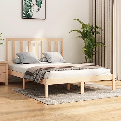 LLEZKBR Betten & Zubehör - Betten & Bettrahmen - Bettgestell ohne Matratze Massivholz Kiefer 120x190 cm kleines Doppelbett von LLEZKBR