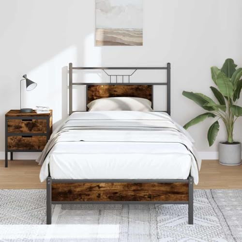 LLEZKBR Betten & Zubehör - Betten & Bettrahmen - Bettgestell ohne Matratze Räuchereiche 90x200 cm Holzwerkstoff LLEZKBR Betten & Zubehör - Betten & Bettrahmen - Bettgestell ohne Matratze Räuchereiche 90x200 cm Holzwerkstoff von LLEZKBR