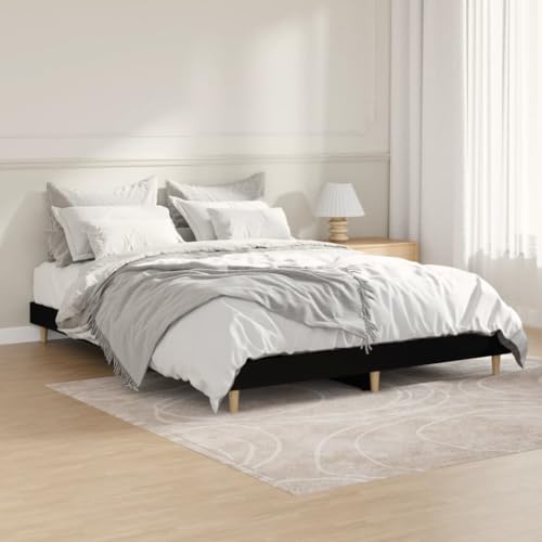 LLEZKBR Betten & Zubehör - Betten & Bettrahmen - Bettgestell ohne Matratze Schwarz 135x190 cm Doppeltes Holzwerkstoff LLEZKBR Betten & Zubehör - Betten & Bettrahmen - Bettgestell ohne Matratze Schwarz 135x190 cm Doppeltes Holzwerkstoff von LLEZKBR