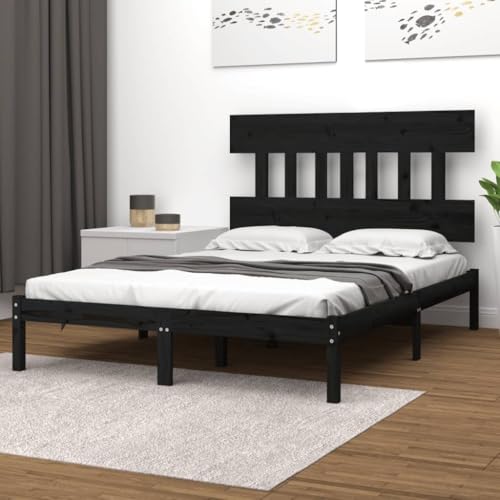 LLEZKBR Betten & Zubehör - Betten & Bettrahmen - Bettgestell ohne Matratze Schwarz 140x190 cm Massivholz LLEZKBR Betten & Zubehör - Betten & Bettrahmen - Bettgestell ohne Matratze Schwarz 140x190 cm Massivholz von LLEZKBR