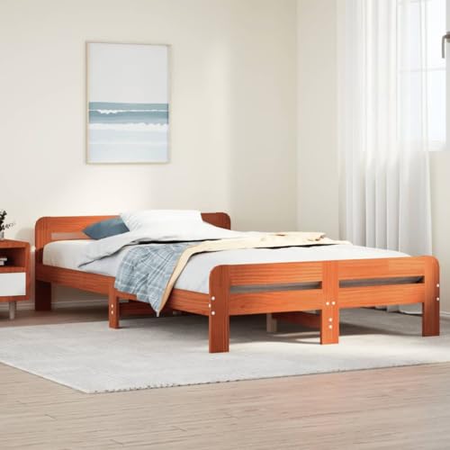 LLEZKBR Betten & Zubehör - Betten & Bettrahmen - Bettgestell ohne Matratze Wachs Braun 135x190 cm Doppelbett Massivholz Kiefer LLEZKBR Betten & Zubehör - Betten & Bettrahmen - Bettgestell ohne Matratze Wachs Braun 135x190 cm Doppelbett Massivholz Kiefer von LLEZKBR