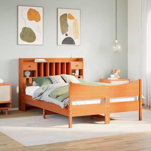 LLEZKBR Betten & Zubehör - Betten & Bettrahmen - Bettgestell ohne Matratze Wachs Braun 140x200 cm Massivholz Kiefer LLEZKBR Betten & Zubehör - Betten & Bettrahmen - Bettgestell ohne Matratze Wachs Braun 140x200 cm Massivholz Kiefer von LLEZKBR