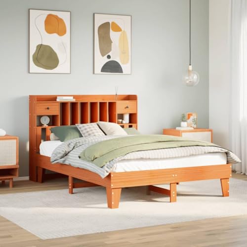 LLEZKBR Betten & Zubehör - Betten & Bettrahmen - Bettgestell ohne Matratze Wachs Braun 150x200 cm King Size Massivholz Kiefer LLEZKBR Betten & Zubehör - Betten & Bettrahmen - Bettgestell ohne Matratze Wachs Braun 150x200 cm King Size Massivholz Kiefer von LLEZKBR