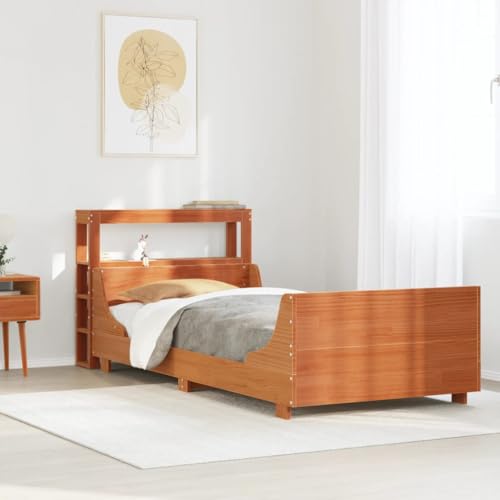 LLEZKBR Betten & Zubehör - Betten & Bettrahmen - Bettgestell ohne Matratze Wachs braun 75x190 cm klein einzeln Massivholz Kiefer LLEZKBR Betten & Zubehör - Betten & Bettrahmen - Bettgestell ohne Matratze Wachs braun 75x190 cm klein einzeln Massivholz Kiefer von LLEZKBR