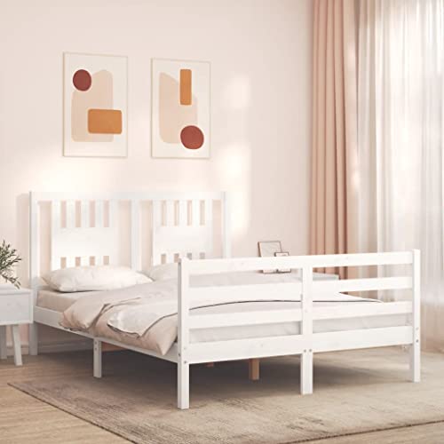 LLEZKBR Betten & Zubehör - Betten & Bettrahmen - Bettgestell ohne Matratze Weiß 120x200 cm Massivholz LLEZKBR Betten & Zubehör - Betten & Bettrahmen - Bettgestell ohne Matratze Weiß 120x200 cm Massivholz von LLEZKBR