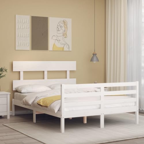 LLEZKBR Betten & Zubehör - Betten & Bettrahmen - Bettgestell ohne Matratze Weiß 120x200 cm Massivholz LLEZKBR Betten & Zubehör - Betten & Bettrahmen - Bettgestell ohne Matratze Weiß 120x200 cm Massivholz von LLEZKBR