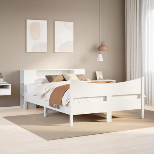 LLEZKBR Betten & Zubehör - Betten & Bettrahmen - Bettgestell ohne Matratze Weiß 140x200 cm Massivholz Kiefer LLEZKBR Betten & Zubehör - Betten & Bettrahmen - Bettgestell ohne Matratze Weiß 140x200 cm Massivholz Kiefer von LLEZKBR