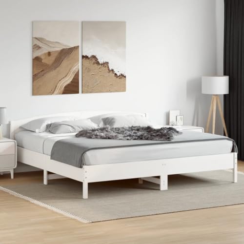 LLEZKBR Betten & Zubehör-Betten & Bettrahmen Bettgestell ohne Matratze Weiß 180x200 cm Super King Massivholz Kiefer LLEZKBR Betten & Zubehör-Betten & Bettrahmen Bettgestell ohne Matratze Weiß 180x200 cm Super King Massivholz Kiefer von LLEZKBR