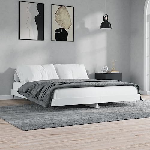 LLEZKBR Betten & Zubehör - Betten & Bettrahmen - Bettgestell ohne Matratze Weiß 200x200 cm Holzwerkstoff LLEZKBR Betten & Zubehör - Betten & Bettrahmen - Bettgestell ohne Matratze Weiß 200x200 cm Holzwerkstoff von LLEZKBR