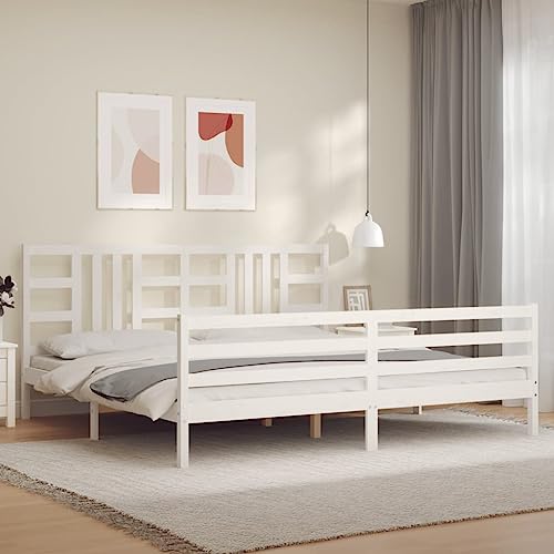 LLEZKBR Betten & Zubehör - Betten & Bettrahmen - Bettgestell ohne Matratze Weiß 200x200 cm Massivholz LLEZKBR Betten & Zubehör - Betten & Bettrahmen - Bettgestell ohne Matratze Weiß 200x200 cm Massivholz von LLEZKBR