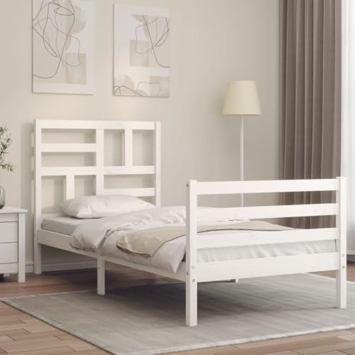 LLEZKBR Betten & Zubehör - Betten & Bettrahmen - Bettgestell ohne Matratze Weiß Einzelbett Massivholz LLEZKBR Betten & Zubehör - Betten & Bettrahmen - Bettgestell ohne Matratze Weiß Einzelbett Massivholz von LLEZKBR