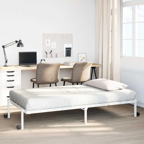 LLEZKBR Betten & Zubehör - Betten & Bettrahmen - Bettgestell ohne Matratze klappbar weiß 75x190 cm Stahl LLEZKBR Betten & Zubehör - Betten & Bettrahmen - Bettgestell ohne Matratze klappbar weiß 75x190 cm Stahl von LLEZKBR