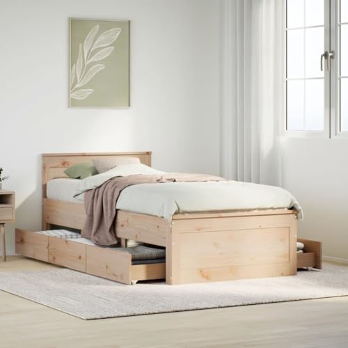 LLEZKBR Betten & Zubehör - Betten & Bettrahmen - Bettgestell ohne Matratze mit Kopfteil 100x200 cm Massivholz Kiefer LLEZKBR Betten & Zubehör - Betten & Bettrahmen - Bettgestell ohne Matratze mit Kopfteil 100x200 cm Massivholz Kiefer von LLEZKBR