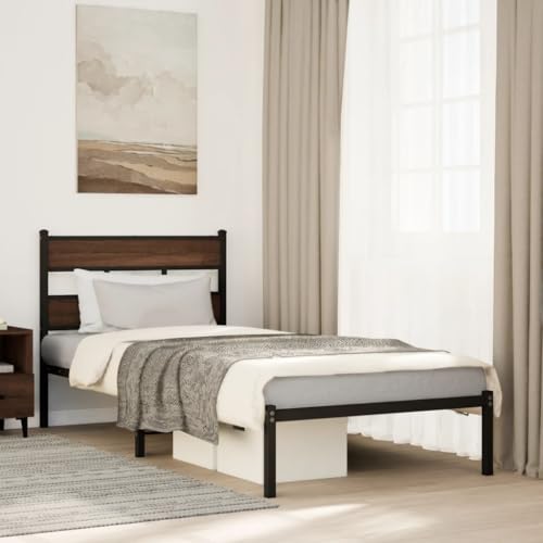 LLEZKBR Betten & Zubehör - Betten & Bettrahmen - Bettgestell ohne Matratze mit Kopfteil Braun Eiche 100x200 cm LLEZKBR Betten & Zubehör - Betten & Bettrahmen - Bettgestell ohne Matratze mit Kopfteil Braun Eiche 100x200 cm von LLEZKBR