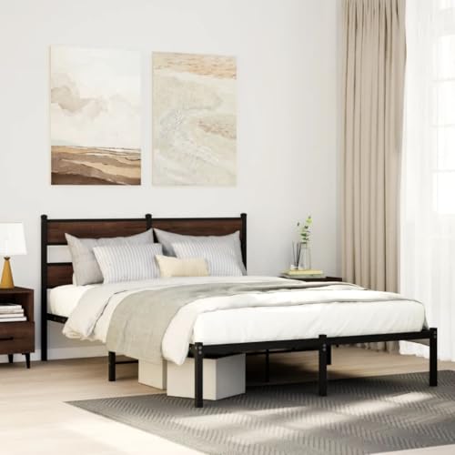 LLEZKBR Betten & Zubehör - Betten & Bettrahmen - Bettgestell ohne Matratze mit Kopfteil Braun Eiche 137x190 cm LLEZKBR Betten & Zubehör - Betten & Bettrahmen - Bettgestell ohne Matratze mit Kopfteil Braun Eiche 137x190 cm von LLEZKBR