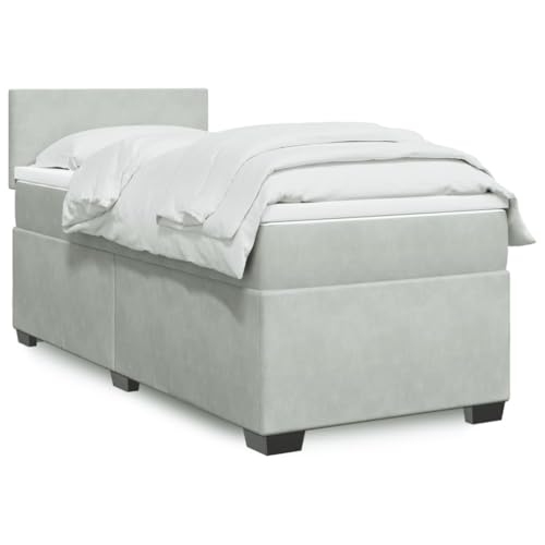 LLEZKBR Betten & Zubehör-Betten & Bettrahmen - Boxspringbett mit Matratze Hellgrau 90x190 cm Samt LLEZKBR Betten & Zubehör-Betten & Bettrahmen - Boxspringbett mit Matratze Hellgrau 90x190 cm Samt von LLEZKBR