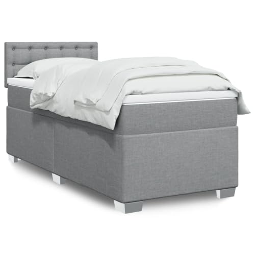LLEZKBR Betten & Zubehör-Betten & Bettrahmen - Boxspringbett mit Matratze Hellgrau 90x200 cm Stoff LLEZKBR Betten & Zubehör-Betten & Bettrahmen - Boxspringbett mit Matratze Hellgrau 90x200 cm Stoff von LLEZKBR