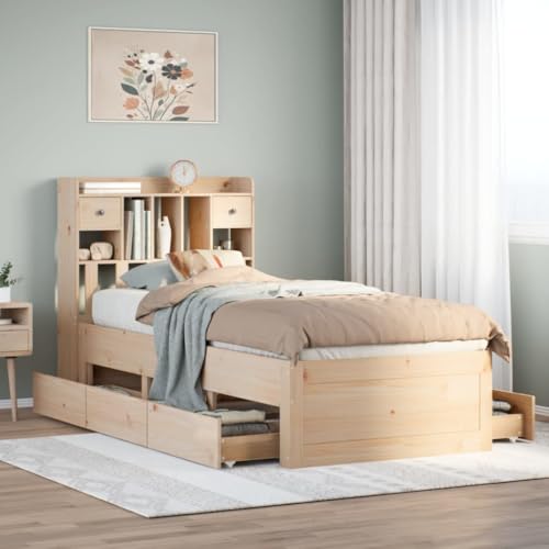 LLEZKBR Betten & Zubehör - Betten & Bettrahmen - Bücherregal Bett ohne Matratze 100x200 cm Massivholz Kiefer LLEZKBR Betten & Zubehör - Betten & Bettrahmen - Bücherregal Bett ohne Matratze 100x200 cm Massivholz Kiefer von LLEZKBR