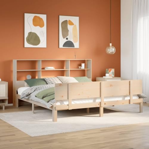 LLEZKBR Betten & Zubehör - Betten & Bettrahmen - Bücherregal Bett ohne Matratze 200x200cm Massivholz Kiefer LLEZKBR Betten & Zubehör - Betten & Bettrahmen - Bücherregal Bett ohne Matratze 200x200cm Massivholz Kiefer von LLEZKBR