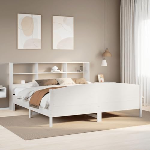 LLEZKBR Betten & Zubehör-Betten & Bettrahmen Bücherregal Bett ohne Matratze Weiß 200x200cm Massivholz Kiefer LLEZKBR Betten & Zubehör-Betten & Bettrahmen Bücherregal Bett ohne Matratze Weiß 200x200cm Massivholz Kiefer von LLEZKBR