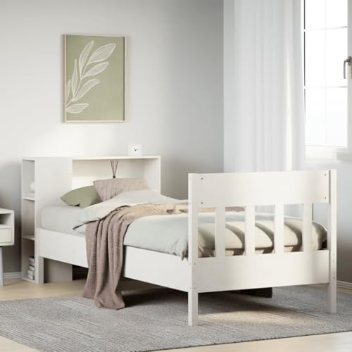 LLEZKBR Betten & Zubehör-Betten & Bettrahmen - Bücherregal Bett ohne Matratze Weiß 75x190 cm klein Einzelbett Massivholz Kiefer LLEZKBR Betten & Zubehör-Betten & Bettrahmen - Bücherregal Bett ohne Matratze Weiß 75x190 cm klein Einzelbett Massivholz Kiefer von LLEZKBR