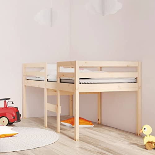 LLEZKBR Betten & Zubehör-Betten & Bettrahmen - Hochbett ohne Matratze 75x190 cm kleines Einzelbett Massivholz Kiefer von LLEZKBR