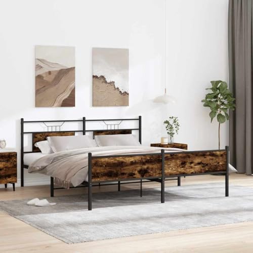 LLEZKBR Betten & Zubehör-Betten & Bettrahmen - Metallbettrahmen ohne Matratze Raucheiche 183x213 cm LLEZKBR Betten & Zubehör-Betten & Bettrahmen - Metallbettrahmen ohne Matratze Raucheiche 183x213 cm von LLEZKBR