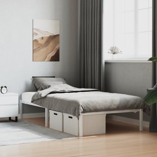 LLEZKBR Betten & Zubehör-Betten & Bettrahmen - Metallbettrahmen ohne Matratze Weiß 100x190cm LLEZKBR Betten & Zubehör-Betten & Bettrahmen - Metallbettrahmen ohne Matratze Weiß 100x190cm von LLEZKBR