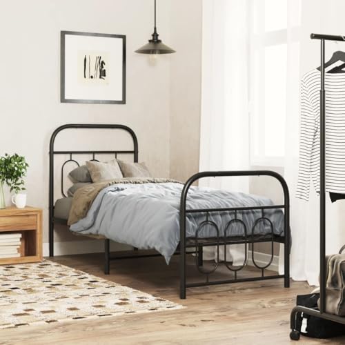 LLEZKBR Betten & Zubehör-Betten & Bettrahmen - Metallbettrahmen ohne Matratze mit Fußteil Schwarz 75x190cm LLEZKBR Betten & Zubehör-Betten & Bettrahmen - Metallbettrahmen ohne Matratze mit Fußteil Schwarz 75x190cm von LLEZKBR
