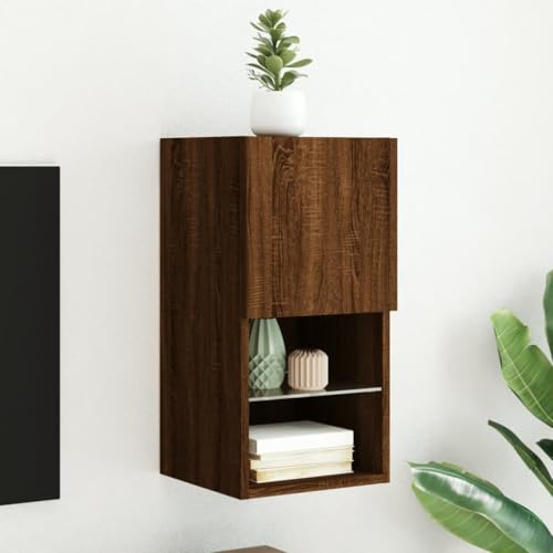 LLEZKBR Entertainment Centers & TV-Stände-TV-Schrank mit LED-Lichtern Braun Eiche, 30,5 x 30 x 60 cm von LLEZKBR