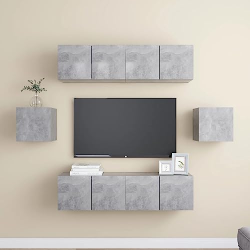 LLEZKBR Entertainment Centers & TV-Ständer, 6-teiliges TV-Schrank-Set, Betongrau, Holzwerkstoff LLEZKBR Entertainment Centers & TV-Ständer, 6-teiliges TV-Schrank-Set, Betongrau, Holzwerkstoff von LLEZKBR