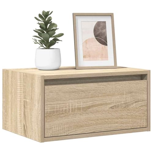 LLEZKBR Entertainment Centers & TV Stand-Wand-Nachtkommode mit LED-Leuchten 2 Stück Sonoma Eiche von LLEZKBR