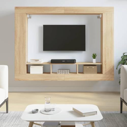 LLEZKBR Entertainment Centers & TV Stands-TV Schrank Sonoma Eiche 152x22x113 cm Holzwerkstoff LLEZKBR Entertainment Centers & TV Stands-TV Schrank Sonoma Eiche 152x22x113 cm Holzwerkstoff von LLEZKBR