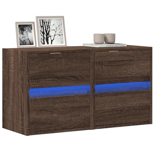 LLEZKBR Entertainment Centers & TV Stands-TV Wandschränke mit LED-Leuchten 2 Stück Braun Eiche 41x31x45cm LLEZKBR Entertainment Centers & TV Stands-TV Wandschränke mit LED-Leuchten 2 Stück Braun Eiche 41x31x45cm von LLEZKBR