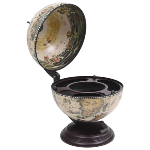 LLEZKBR Furniture select Tabletop Globe Bar Weinständer Eukalyptusholz weiß von LLEZKBR