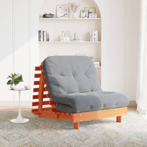 LLEZKBR Futons-Futon Schlafsofa mit Matratze wachsbraun 90x206x11cm Kiefer Massivholz LLEZKBR Futons-Futon Schlafsofa mit Matratze wachsbraun 90x206x11cm Kiefer Massivholz von LLEZKBR