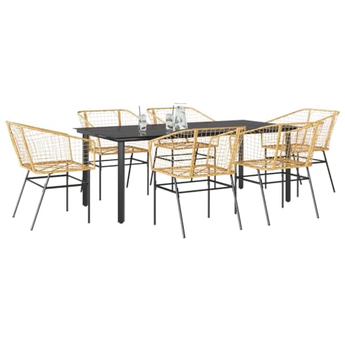 LLEZKBR Gartenmöbel-Set, 7-teilig, Polyrattan-Glas, Braun LLEZKBR Gartenmöbel-Set, 7-teilig, Polyrattan-Glas, Braun von LLEZKBR