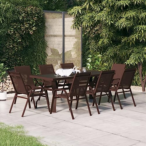 LLEZKBR Gartenmöbel-Set, 9-teilig, Braun und Schwarz von LLEZKBR